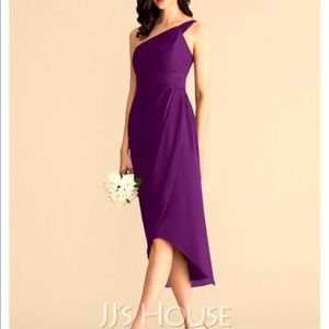 Grape One Shoulder Dress, Size 12